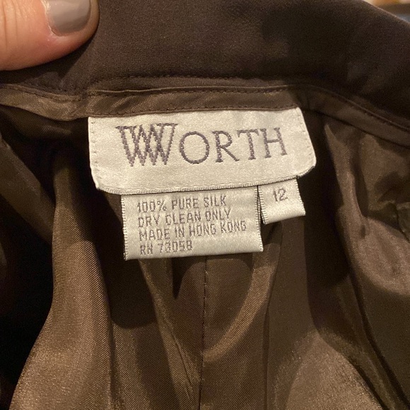 ๐ฏ Silk Brown Worth career pants high waist wide leg - Picture 2 of 8